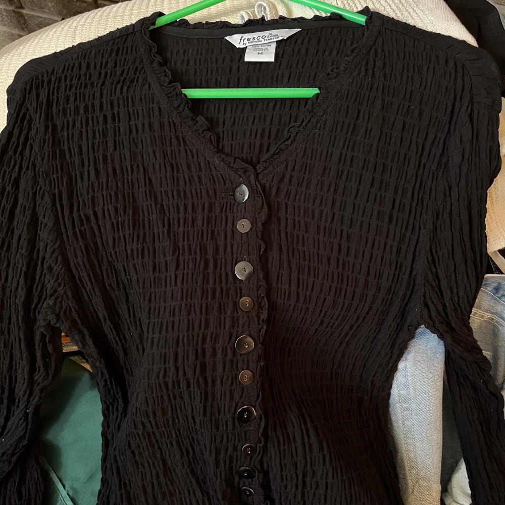Fresco Black dress top  Medium